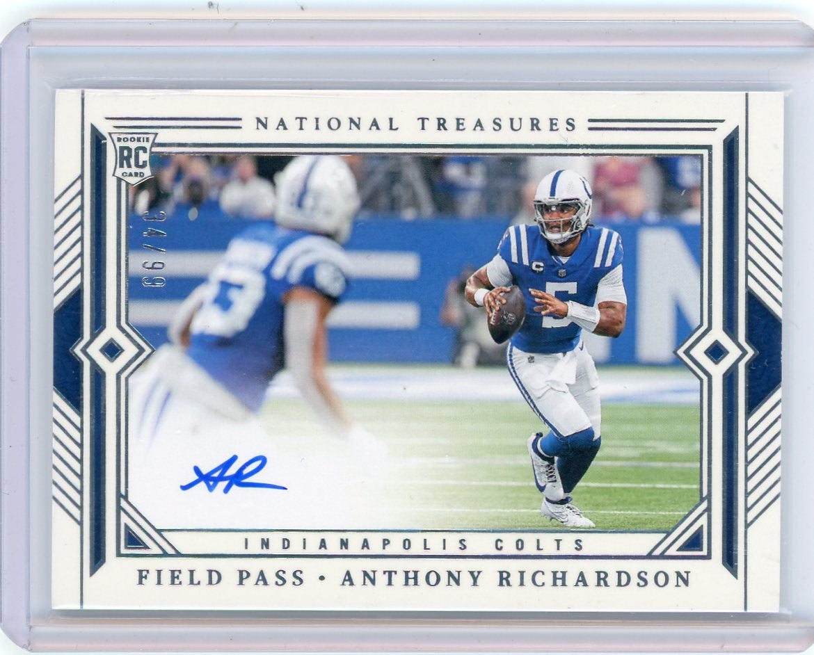 2023 Panini National Treasures #FP-AR Anthony Richardson Field Pass /49 Auto RC