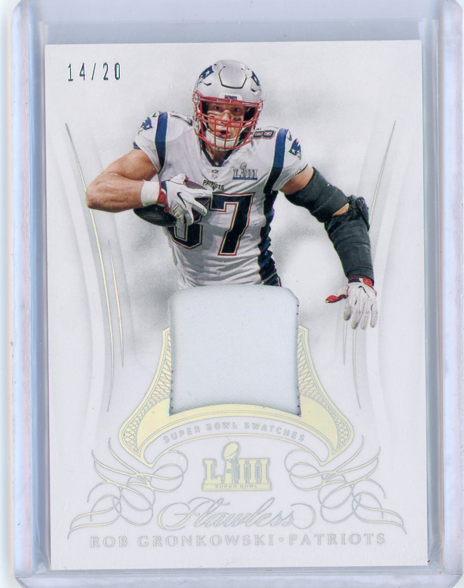 2019 Panini Flawless #SBLIII Rob Gronkowski Super Bowl Swatches /20 Patriots