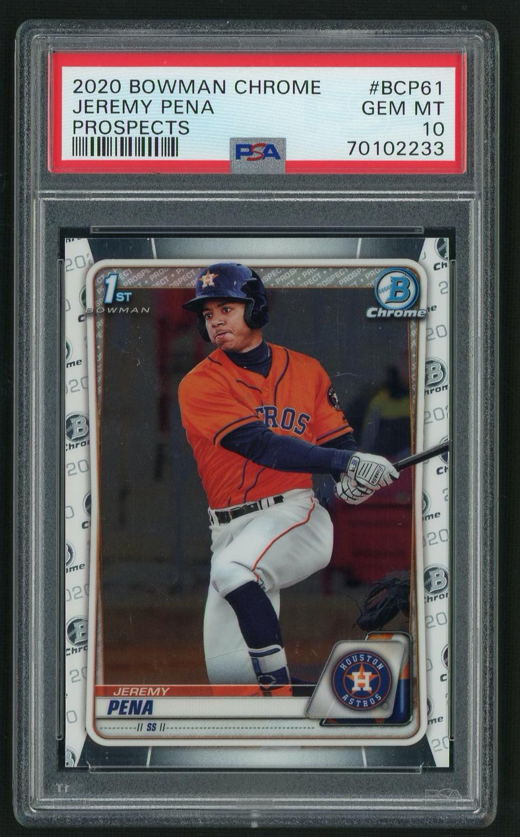 2020 Bowman Chrome Prospects Jeremy Pena #BCP61 PSA 10