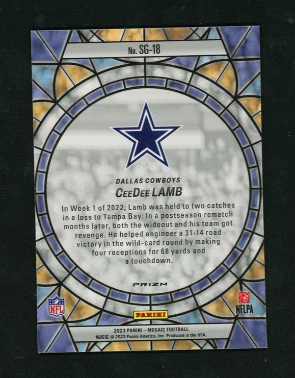 2023 Panini Prizm SG-18 CeeDee Lamb Dallas Cowboys