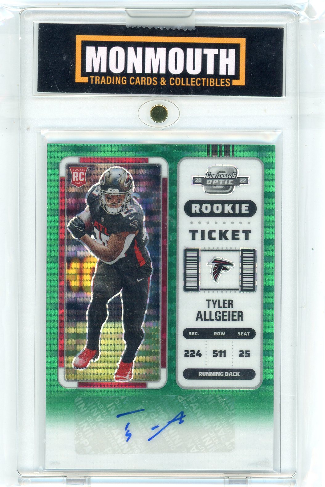 2022 Panini Contenders Optic Green Pulsar Rookie Tyler Allgeier /30