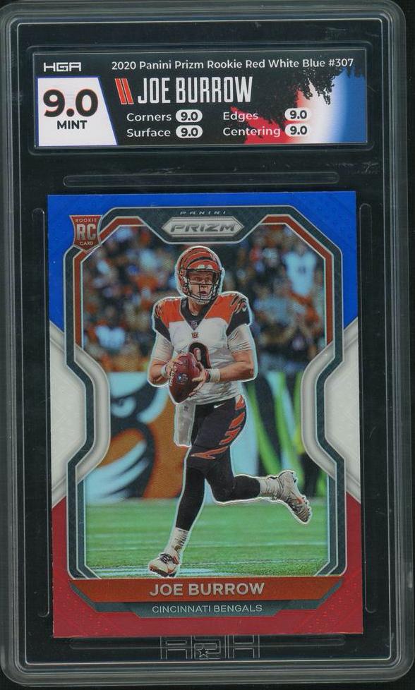 2020 Panini Prizm 307 Joe Burrow Red Rookie HGA 9.0 Mint Cincinnati Bengals