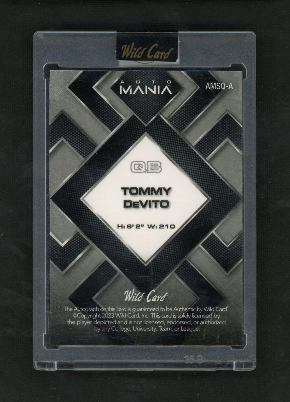 2023 Wild Card Mania AMSO-A Tommy DeVito Rookie Auto
