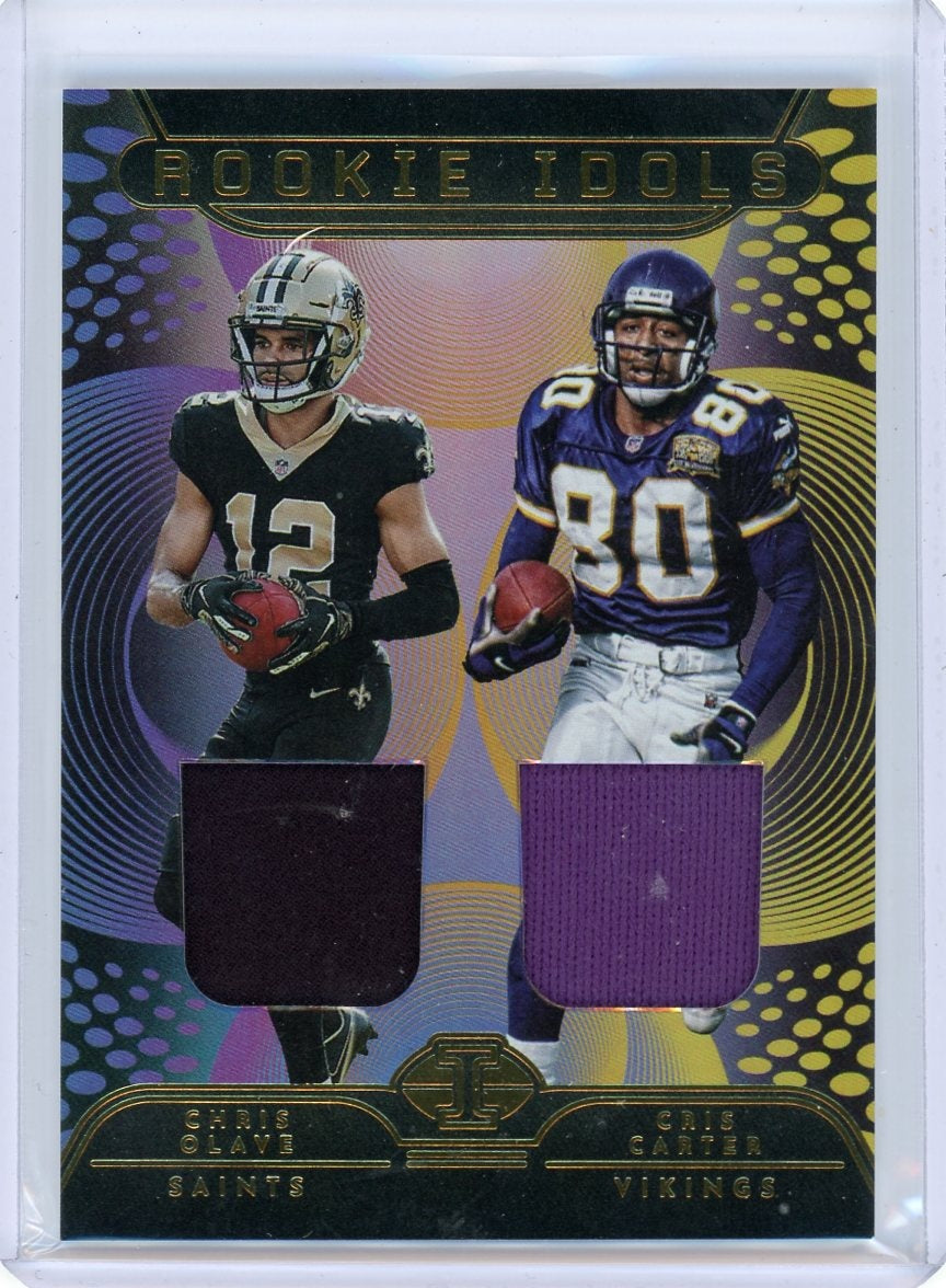 2022 Panini Illusions #RM-OC Chris Olave Cris Carter Rookie Idols Dual Patch 