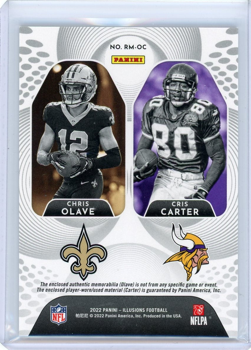 2022 Panini Illusions #RM-OC Chris Olave Cris Carter Rookie Idols Dual Patch 