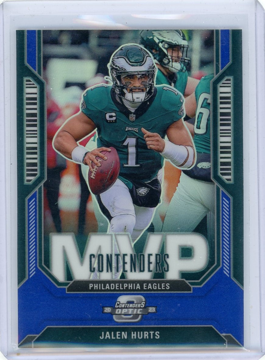 2023 Panini Contenders Optic #MVP-2 Jalen Hurts MVP Contenders Blue Prizm /99 