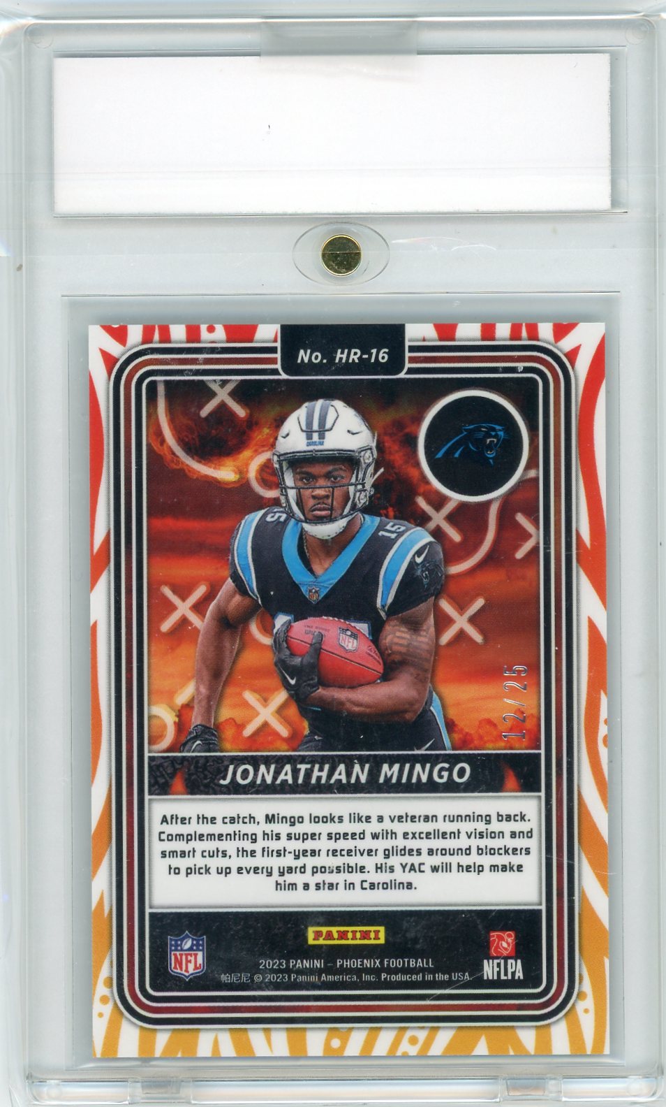 2023 Panini Phoenix Lava Jonathan Mingo #HR-16 RC /25