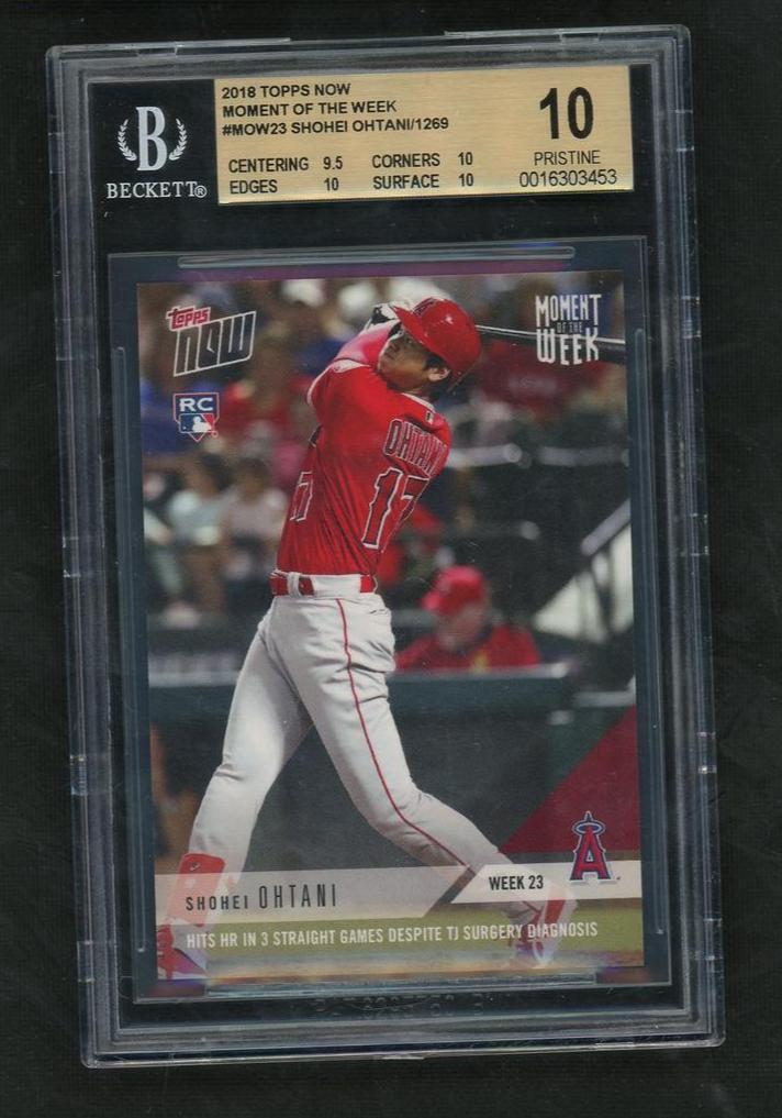 2018 Topps Now Moment of the Week Shohei Ohtani #MOW23 RC BGS 10