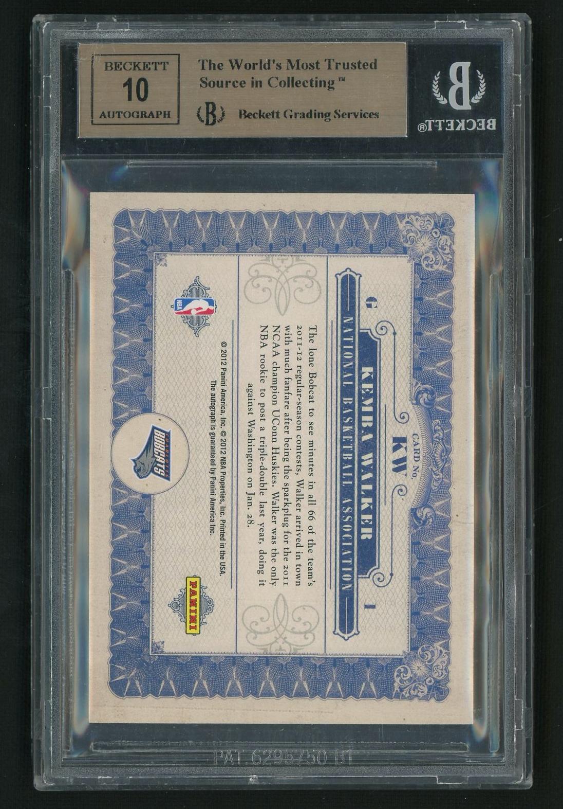 2011 Panini Gold Standard Kemba Walker #KW Auto BGS 9.5 Auto 10
