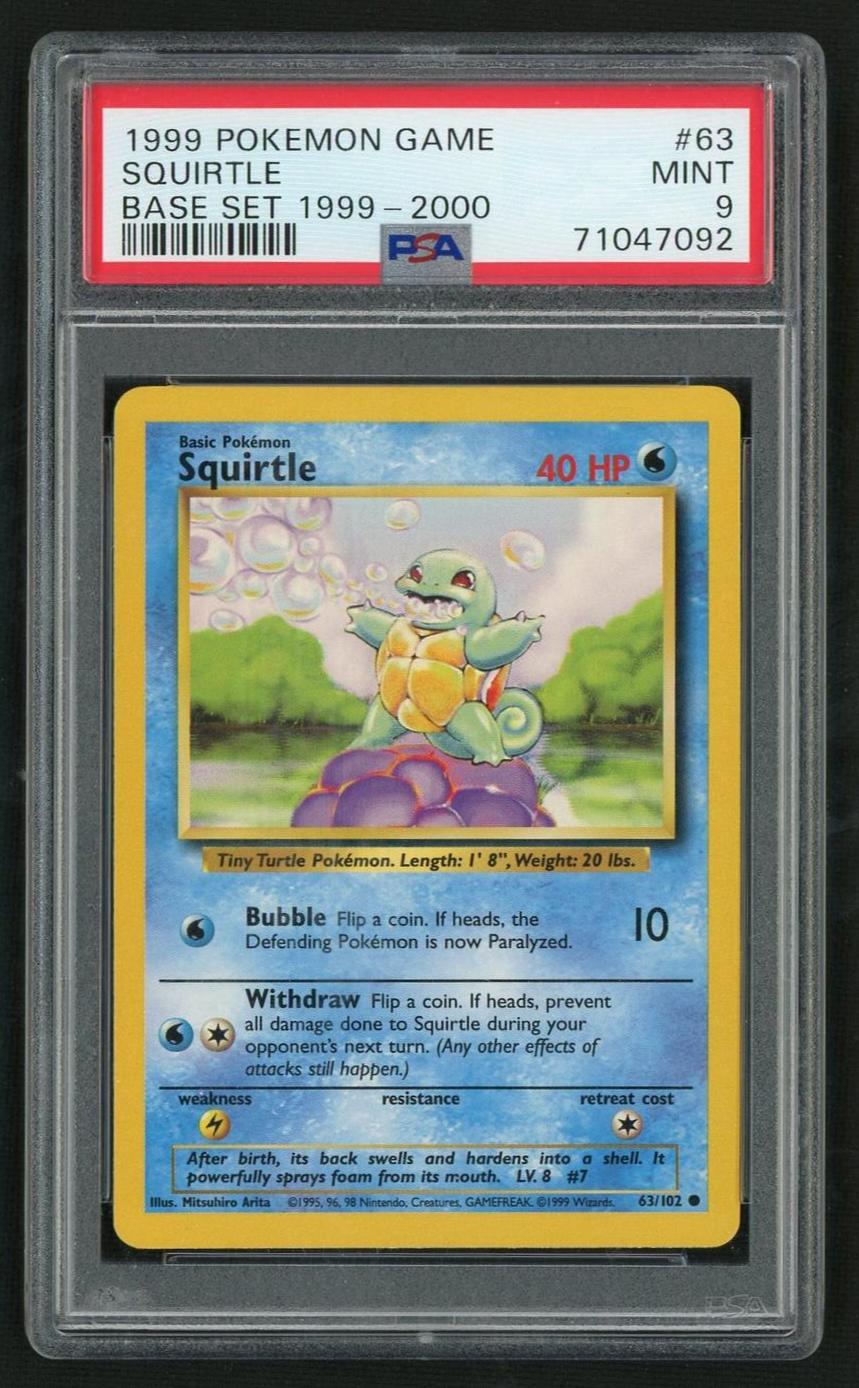 1999 Pokemon Base Set #63 Squirtle PSA 9