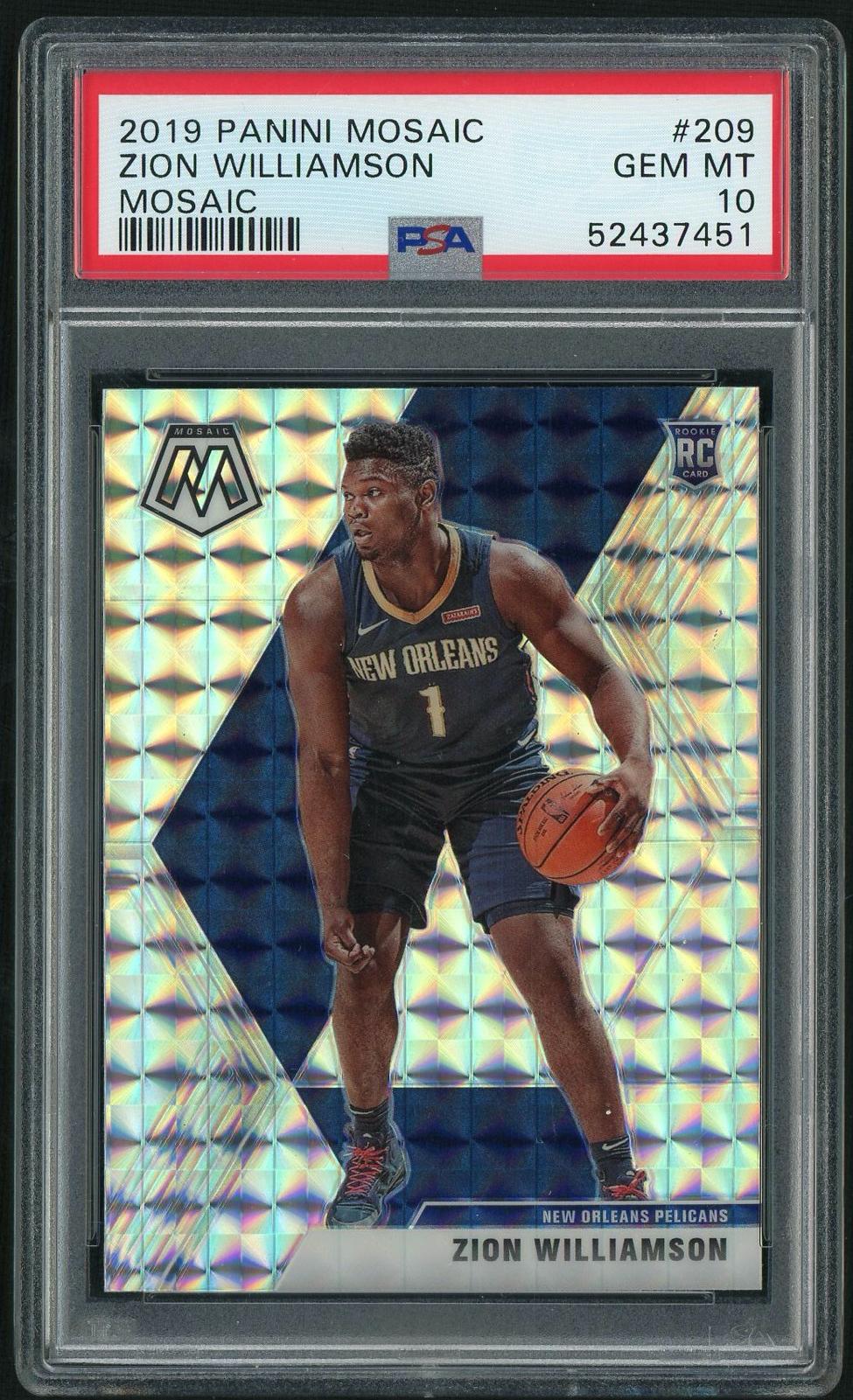 2019 Panini Mosaic Zion Williamson #209 RC PSA 10