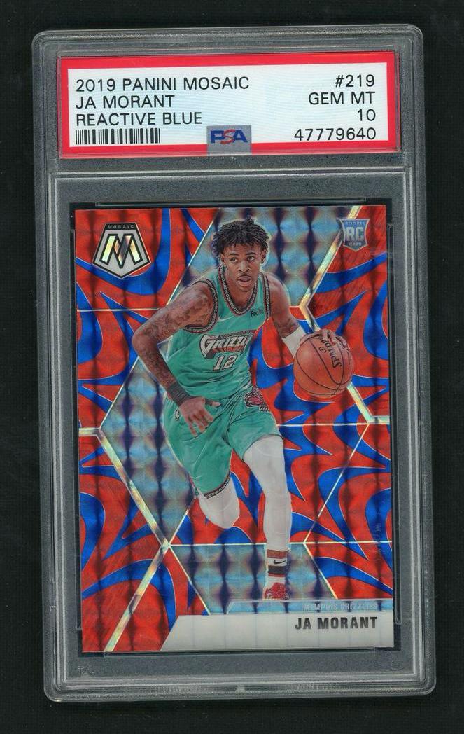 2019 Panini Mosaic Reactive Blue Ja Morant #219 RC PSA 10