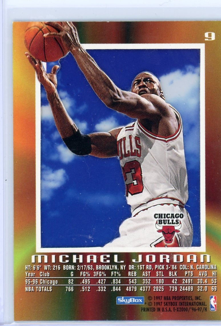 1997 SkyBox EX-2000 #9 Michael Jordan Chicago Bulls