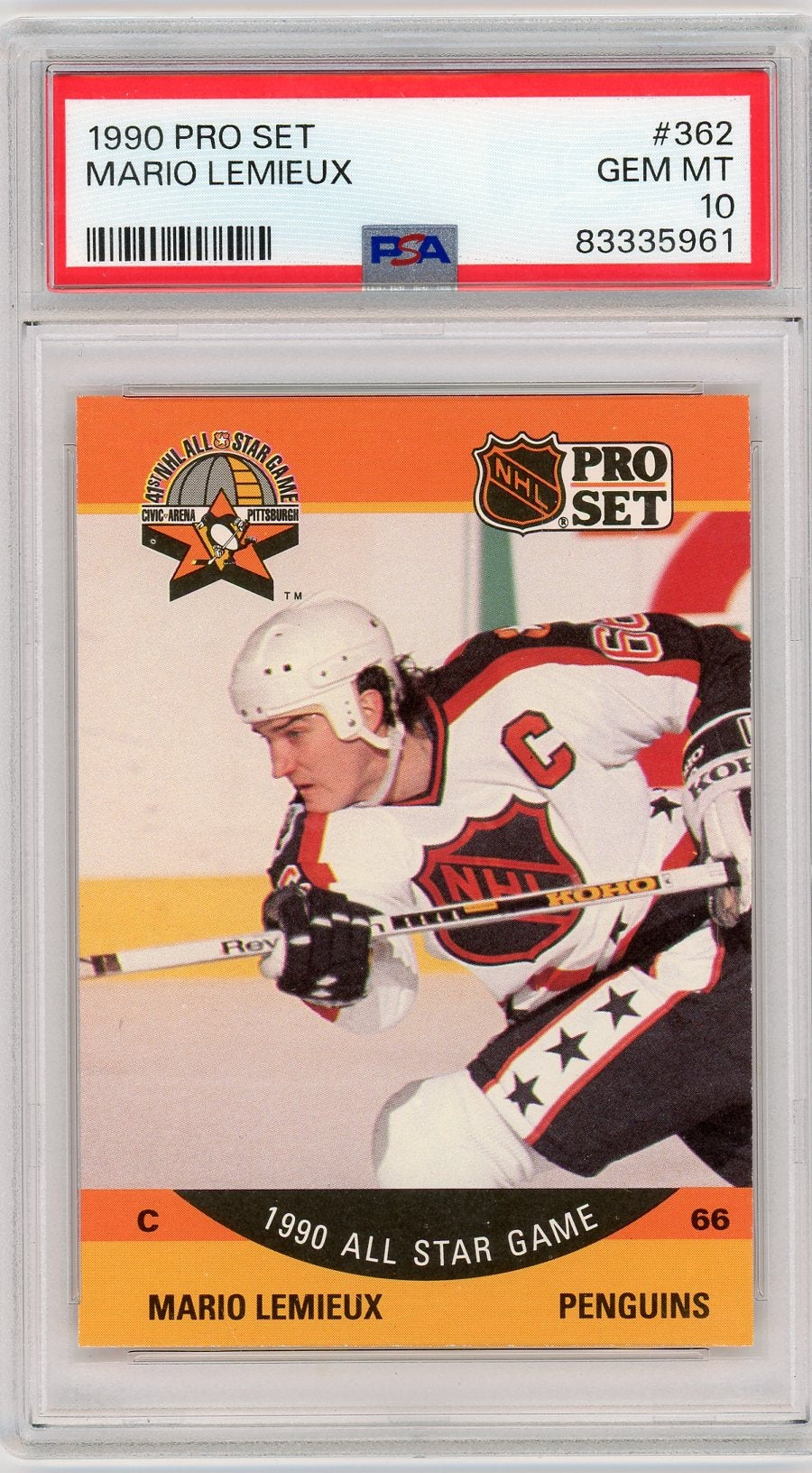 1990 Pro Set #362 Mario Lemieux PSA 10