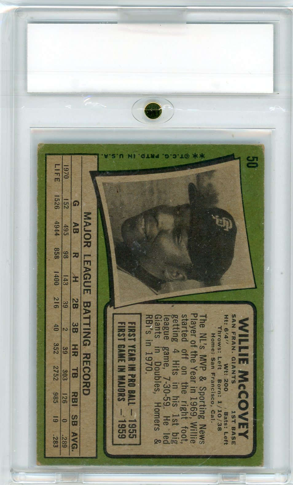 1971 Topps Willie Mccovey #50