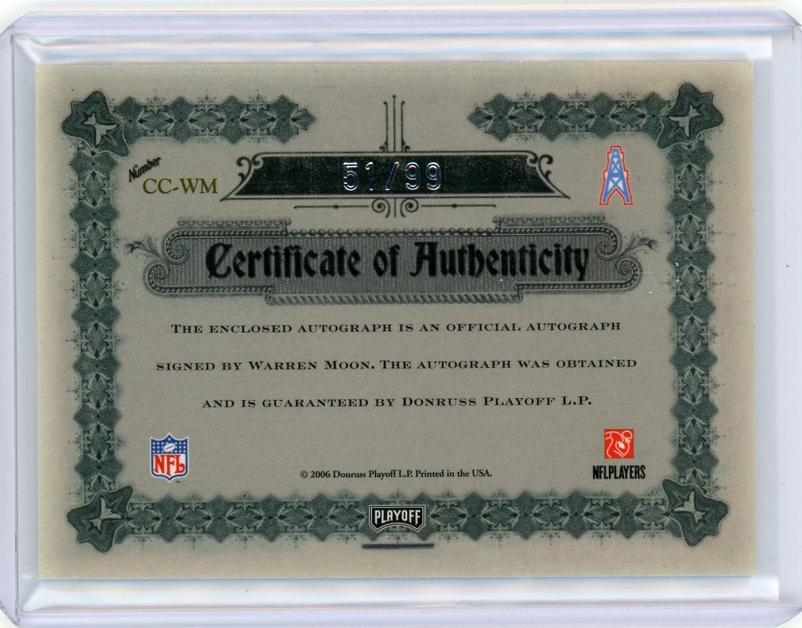 2006 Donruss Playoff National Treasures #CC-WM Warren Moon /99 Auto