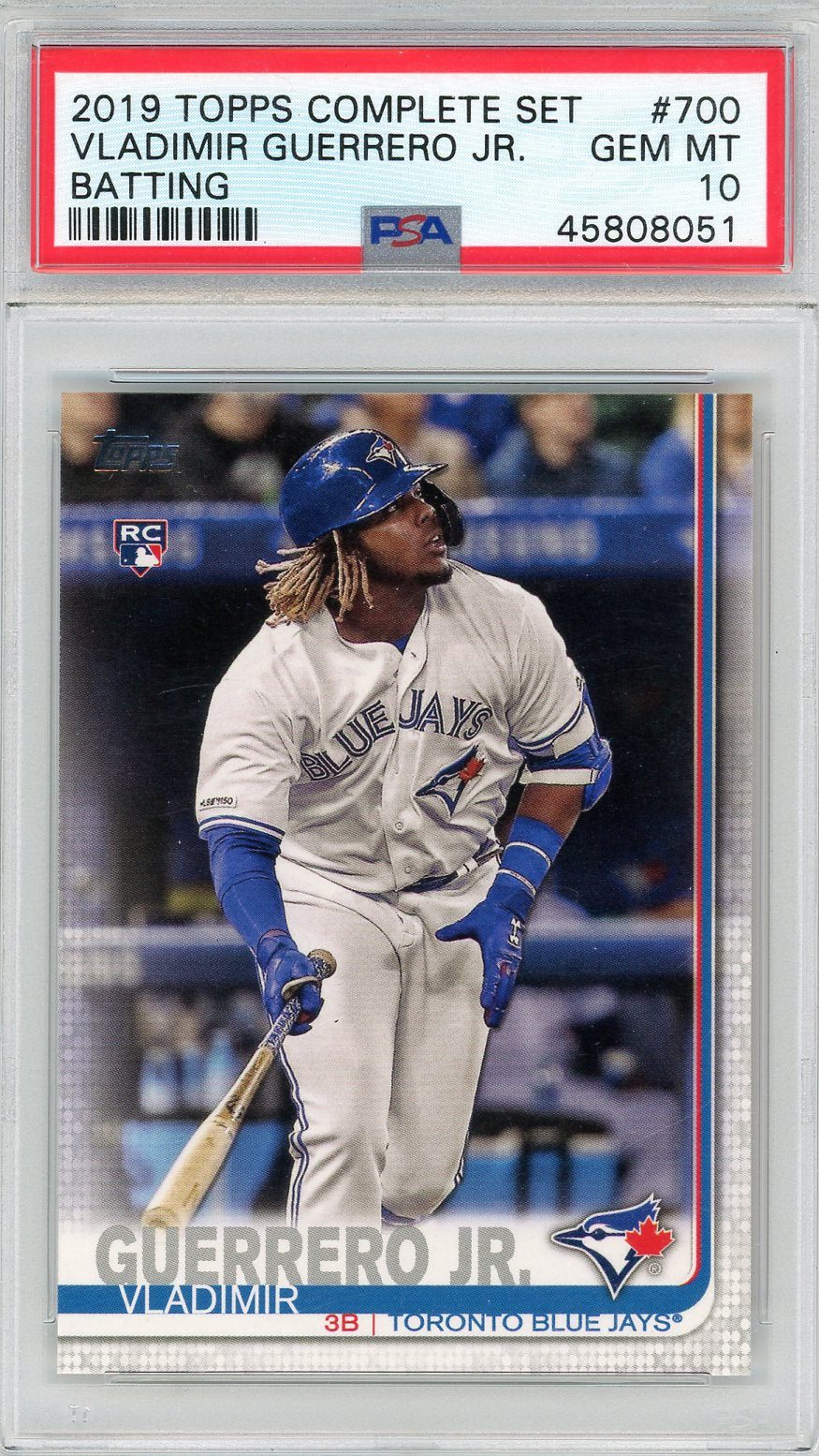 2019 Topps Batting White Jersey Vari. Vladimir Guerrero Jr. RC #700C PSA 10