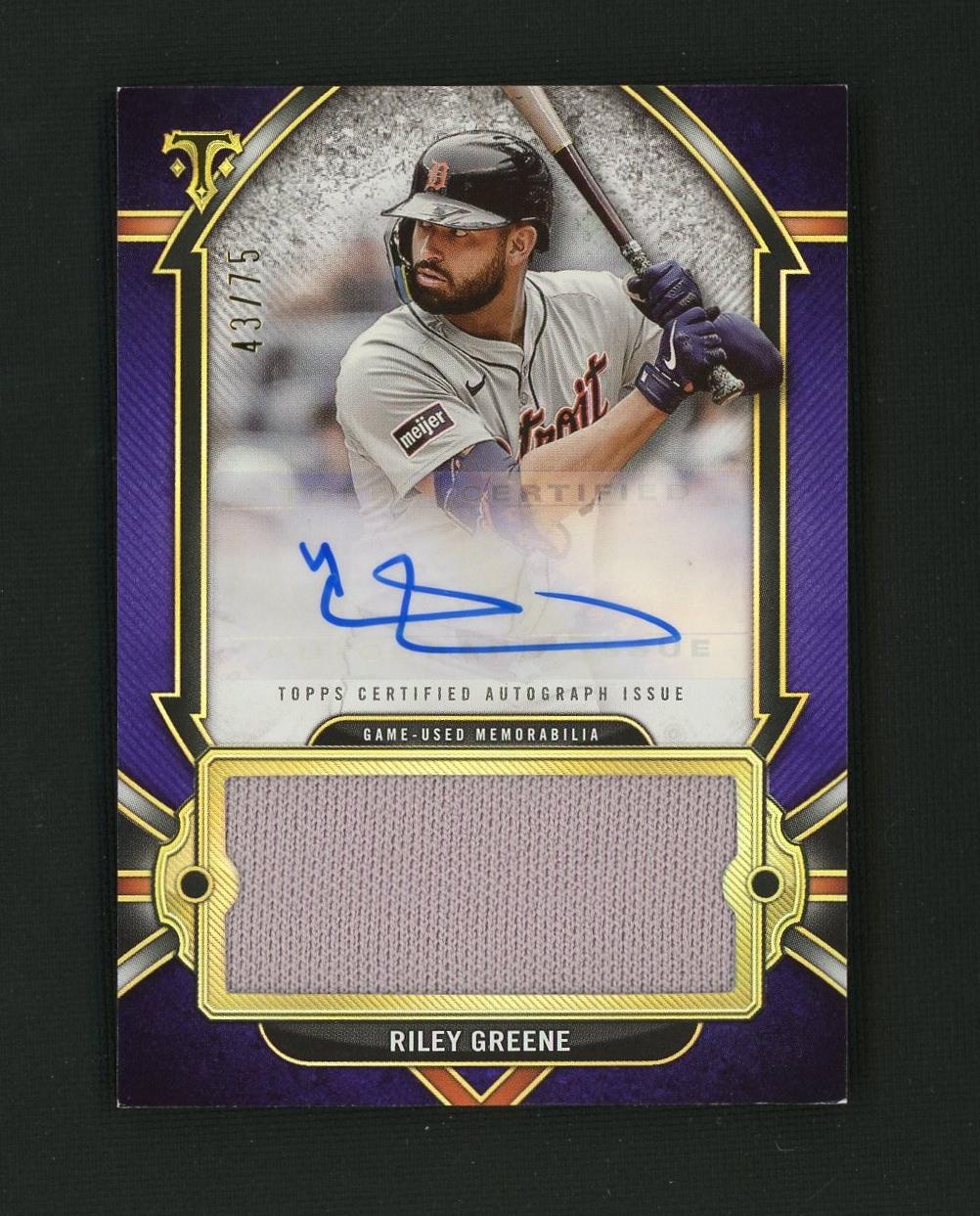 2024 Topps Triple Threads Purple Riley Greene #AJR-RG Auto Patch /75