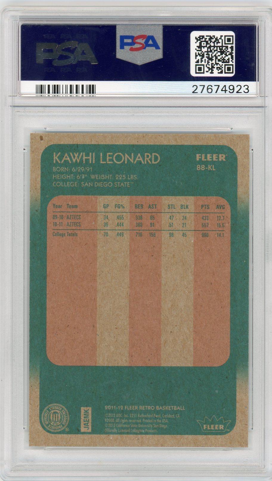 2011 Fleer Retro 1988-89 #88-KL Kawhi Leonard PSA 9