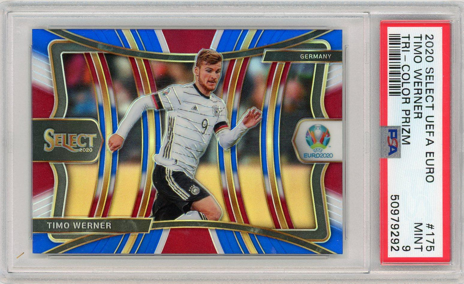 2020 Panini Select UEFA Euro #175 Timo Werner Tri-Color Prizm PSA 9