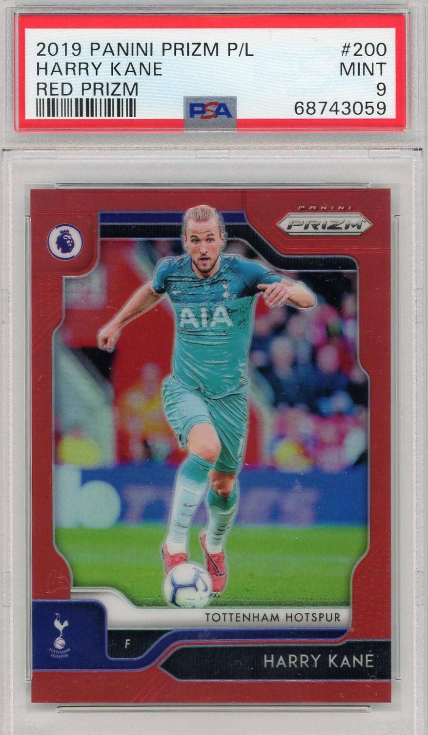 2019 Panini Prizm Premier League #200 Harry Kane Red Prizm PSA 9