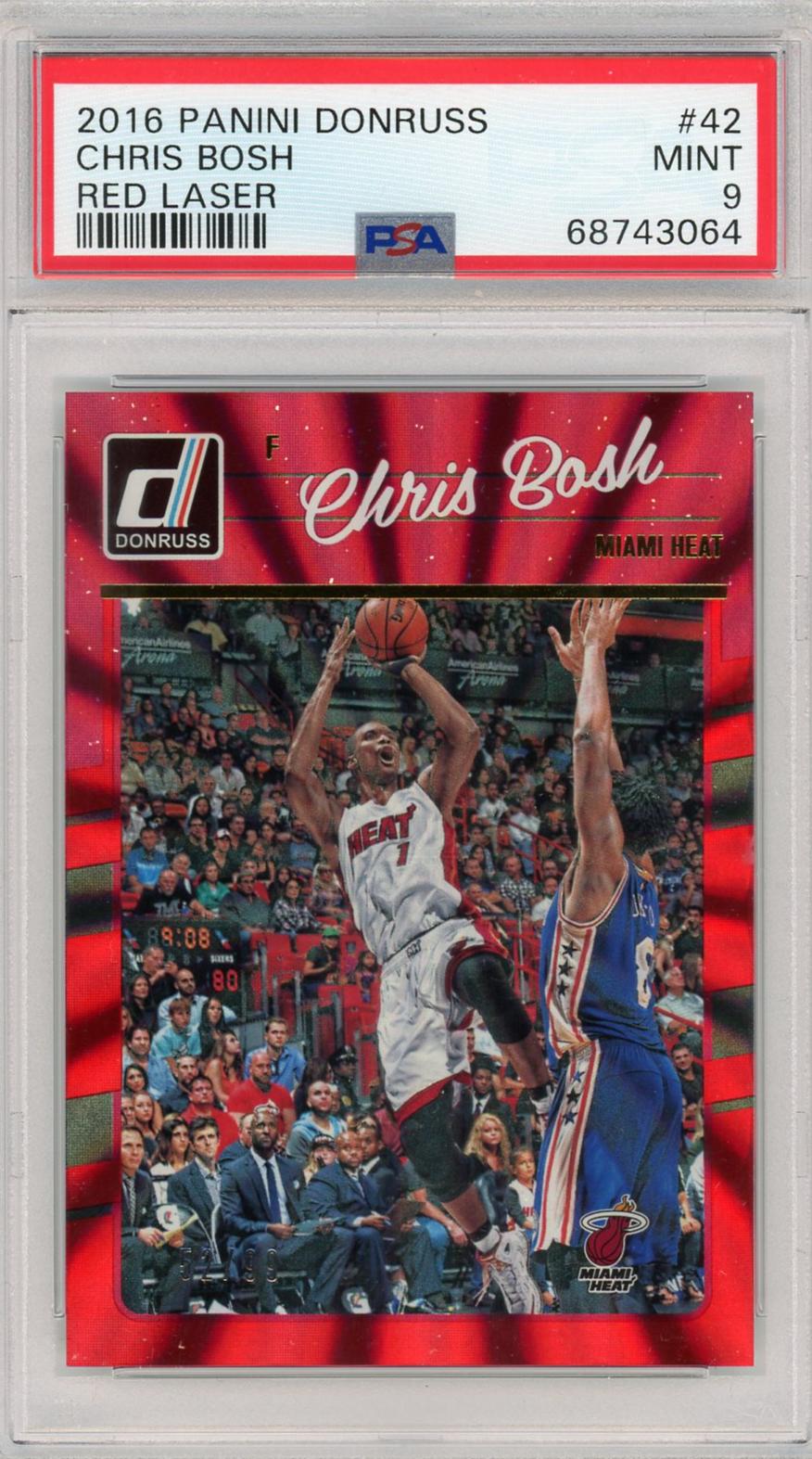 2016 Panini Donruss #42 Chris Bosh Red Laser PSA 9