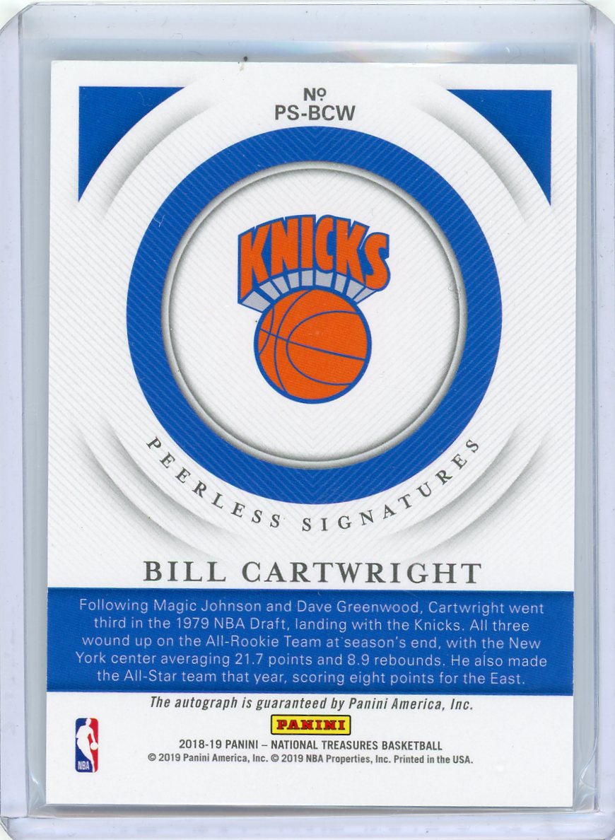 2018 Panini National Treasures #PS-BCW Bill Cartwright Peerless Signatures /99 