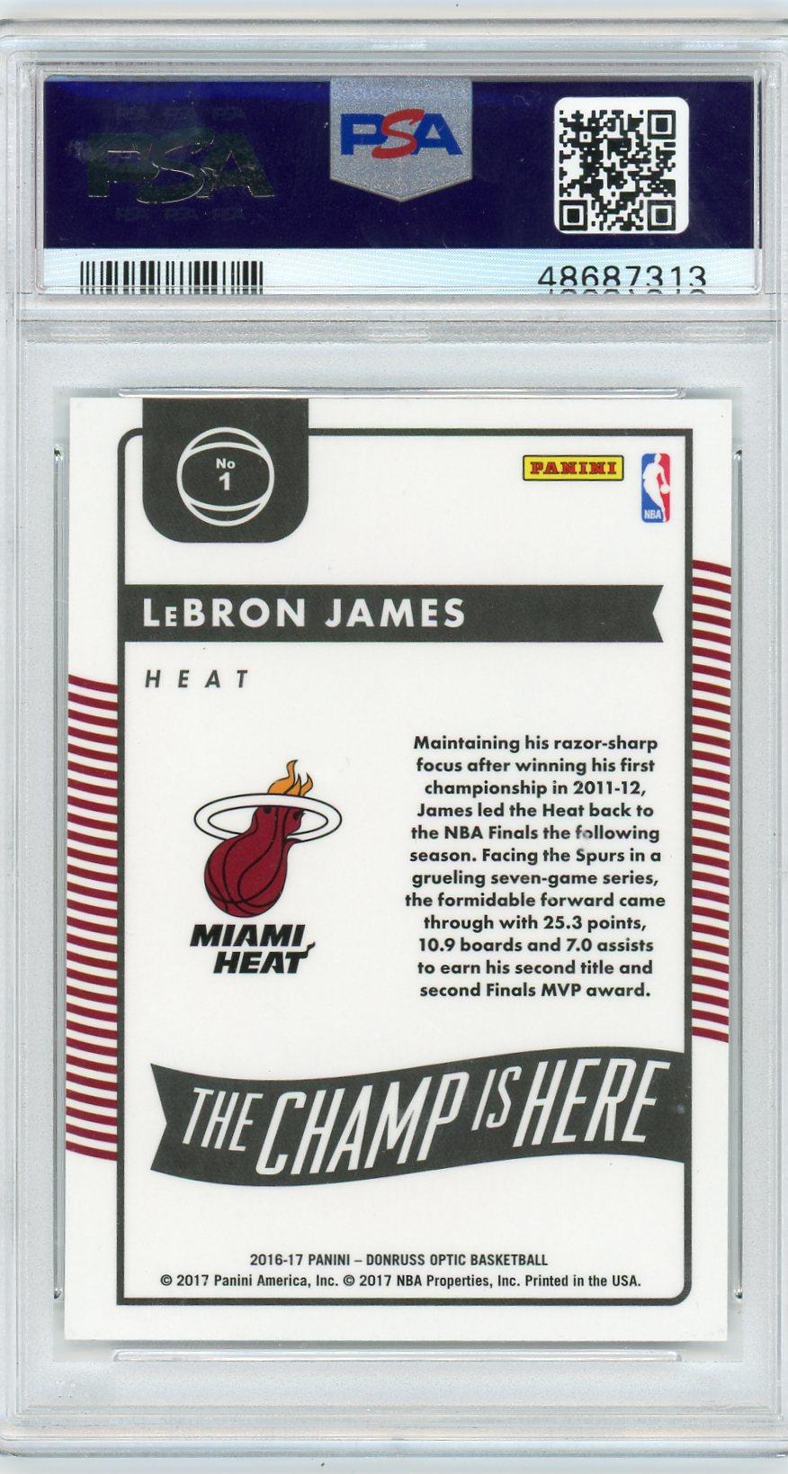 2016 Donruss Optic #1 LeBron James the Champ Is Here PSA 9