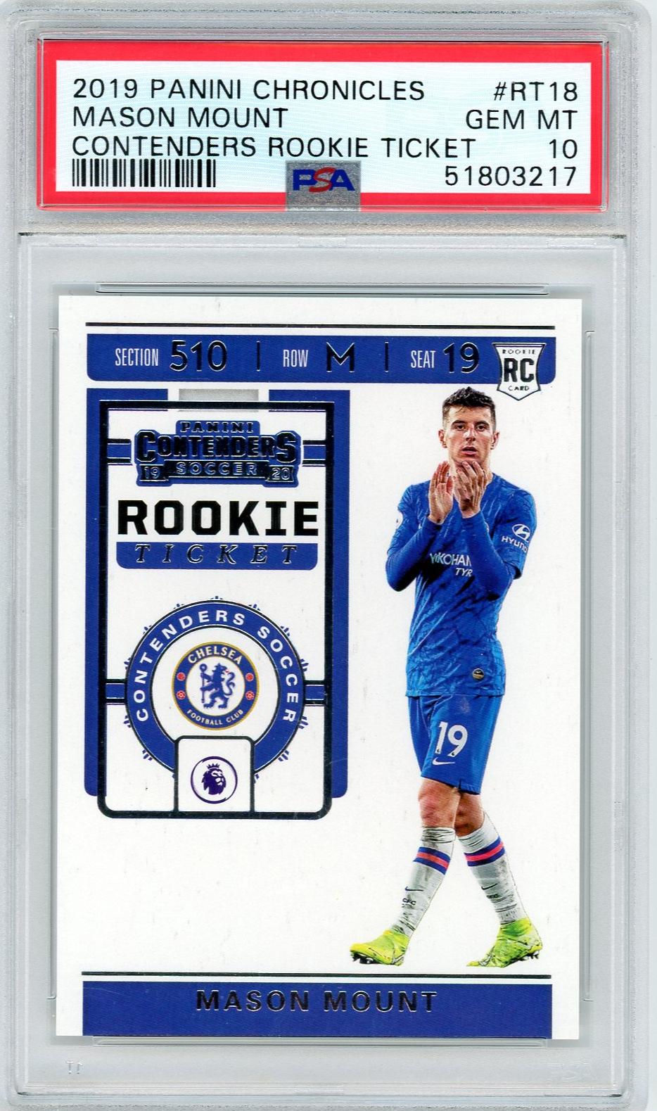 2019 Panini Chronicles #18 Mason Mount Contenders Rookie Ticket PSA 10