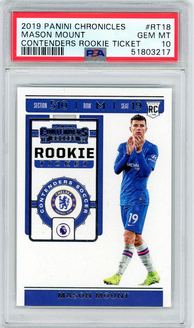 2019 Panini Chronicles Mason Mount #RT18 Contenders Rookie Ticket PSA 10