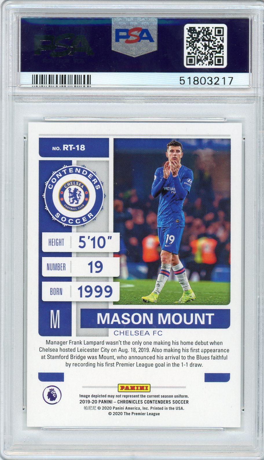 2019 Panini Chronicles #18 Mason Mount Contenders Rookie Ticket PSA 10