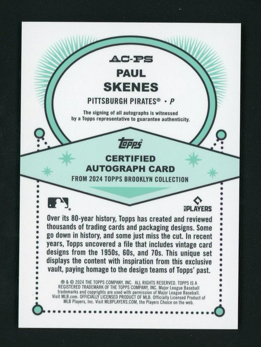 2024 Topps Brooklyn Purple Paul Skenes #AC-PS RC Auto /15