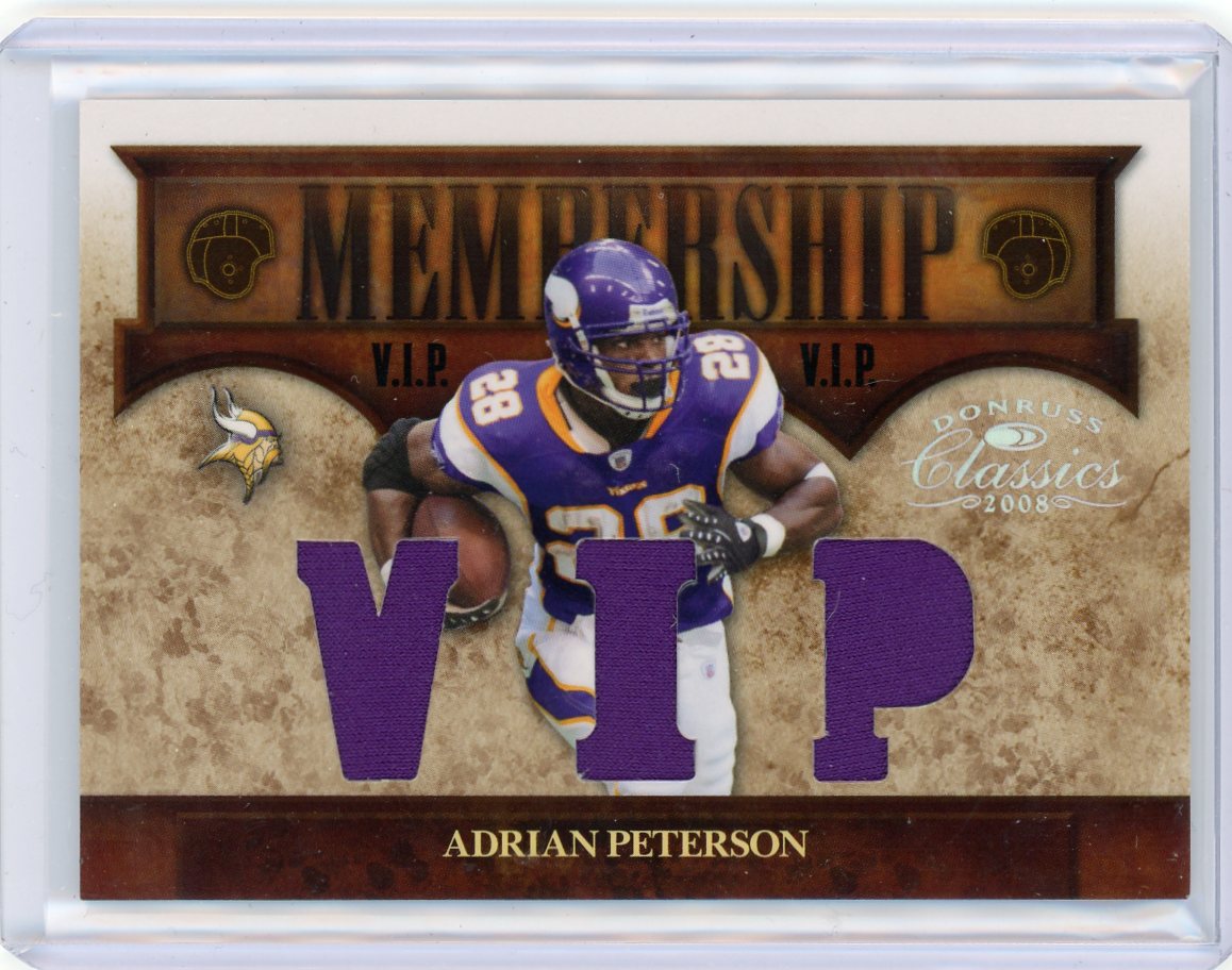 2008 Donruss Classics #M-I Adrian Peterson Membership Patch /100 