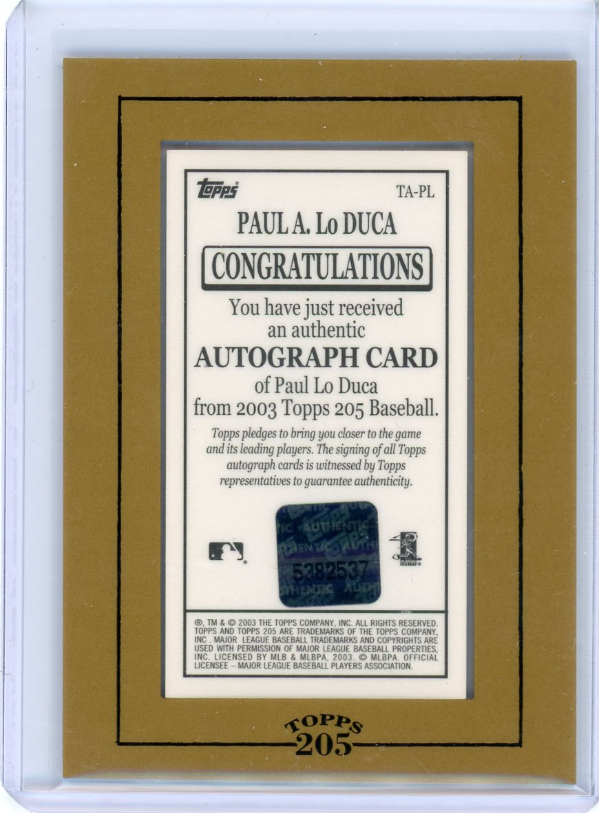 2003 Topps 205 #TA-PL Paul Lo Duca Auto Los Angeles Dodgers