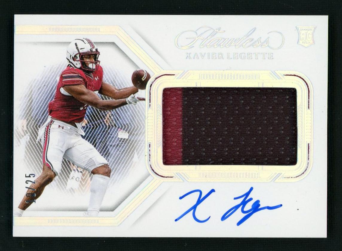 2024 Panini Flawless Xavier Legette #150 RC Patch Auto /25
