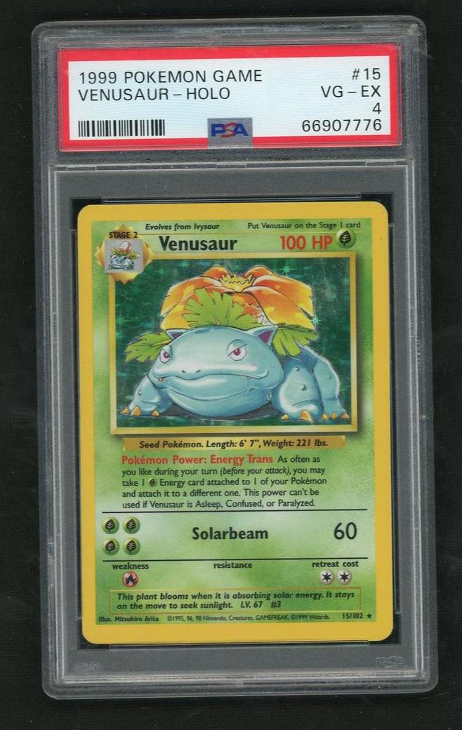 1999 Wizards of the Coast Pokémon #15 Venusaur Holo PSA 4 VG-EX
