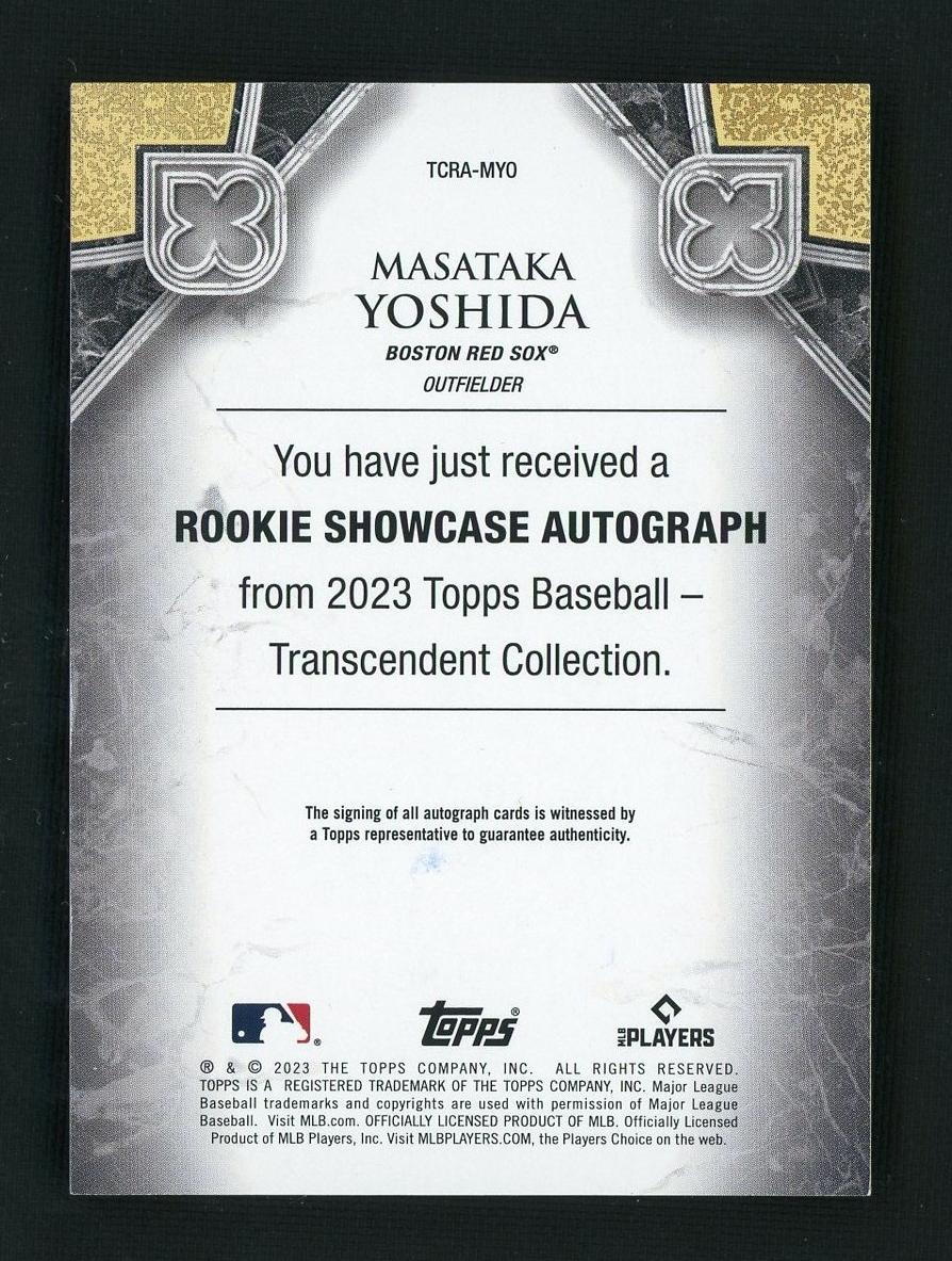 2023 Topps Transcendent Rookie Showcase Masataka Yoshida #TCRA-MYO RC Auto /20
