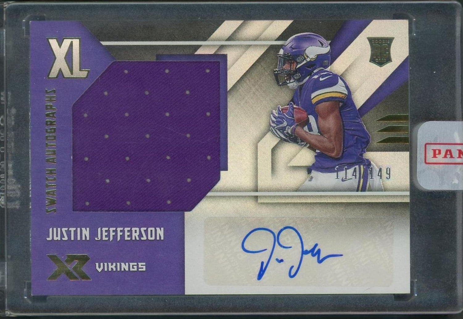 2020 Panini XR #RXL-JE Justin Jefferson XL Swatch Auto Rookie /149 jersey