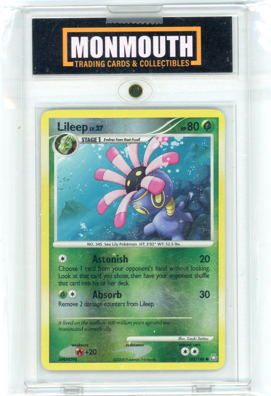 2008 Pokemon Diamond and Pearl Legends Awakened Reverse Holo Lileep #105