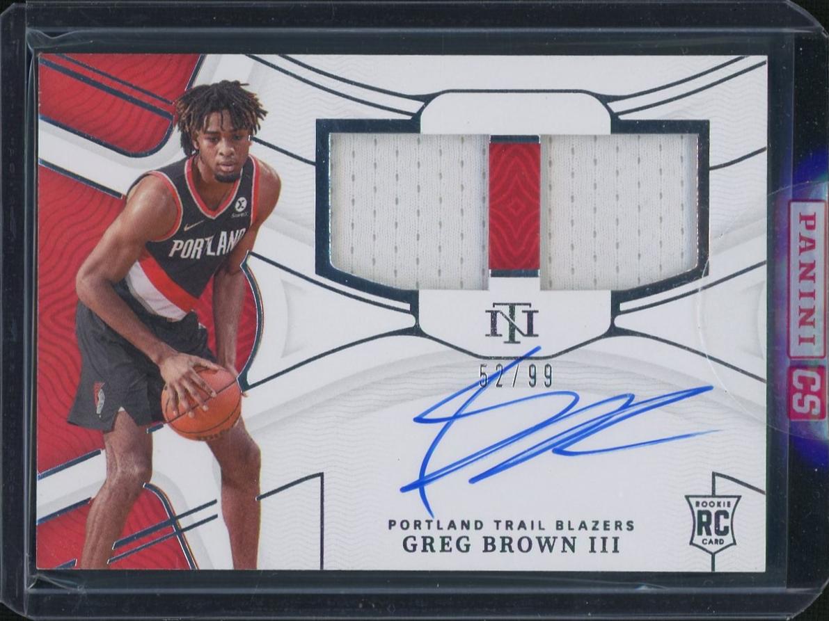 2021 Panini National Treasures Greg Brown III #RMD-GBR RPA /99