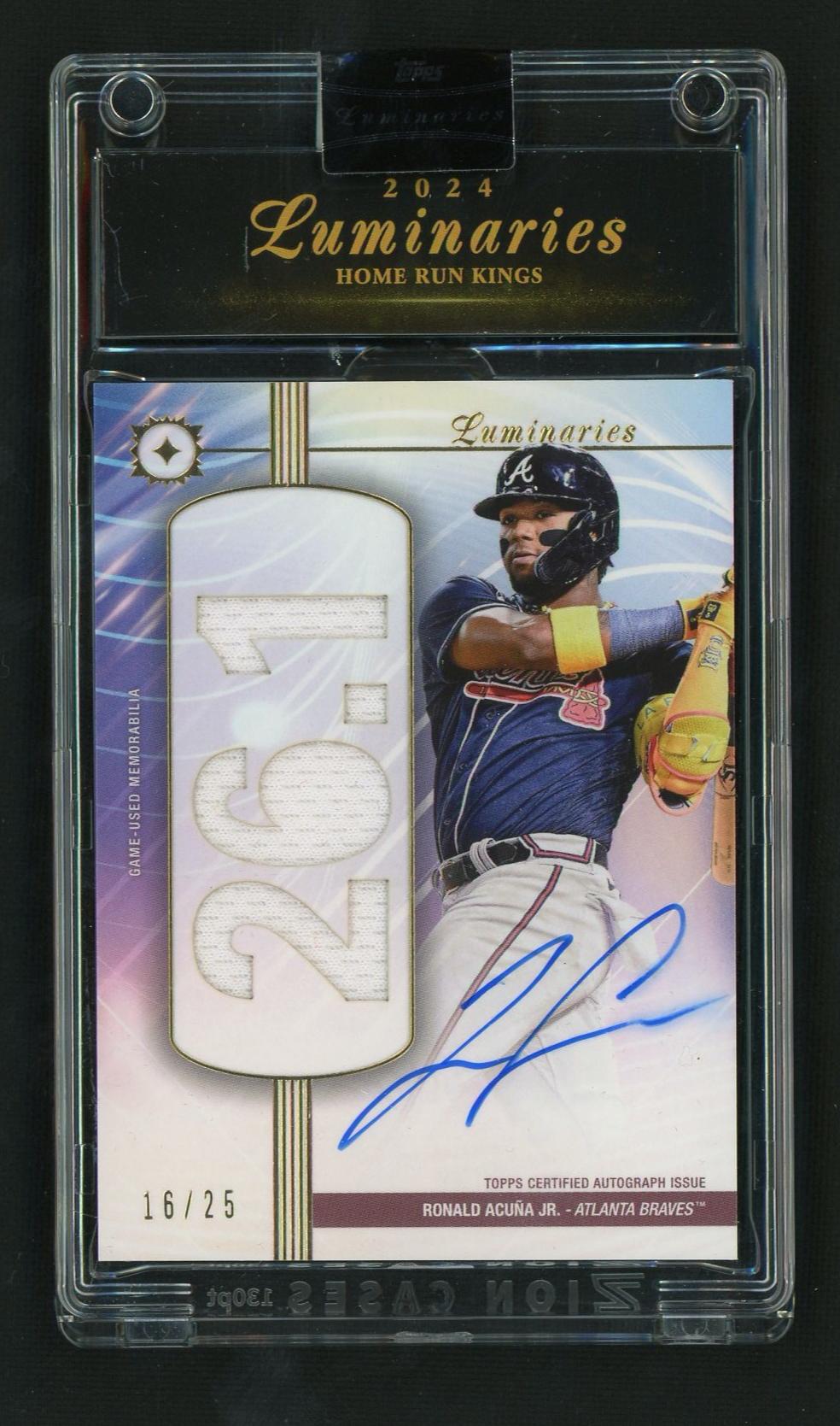 2024 Topps Luminaries HRKAR-RAC Ronald Acuña Jr. Home Run Kings /25 Atlanta Braves Auto