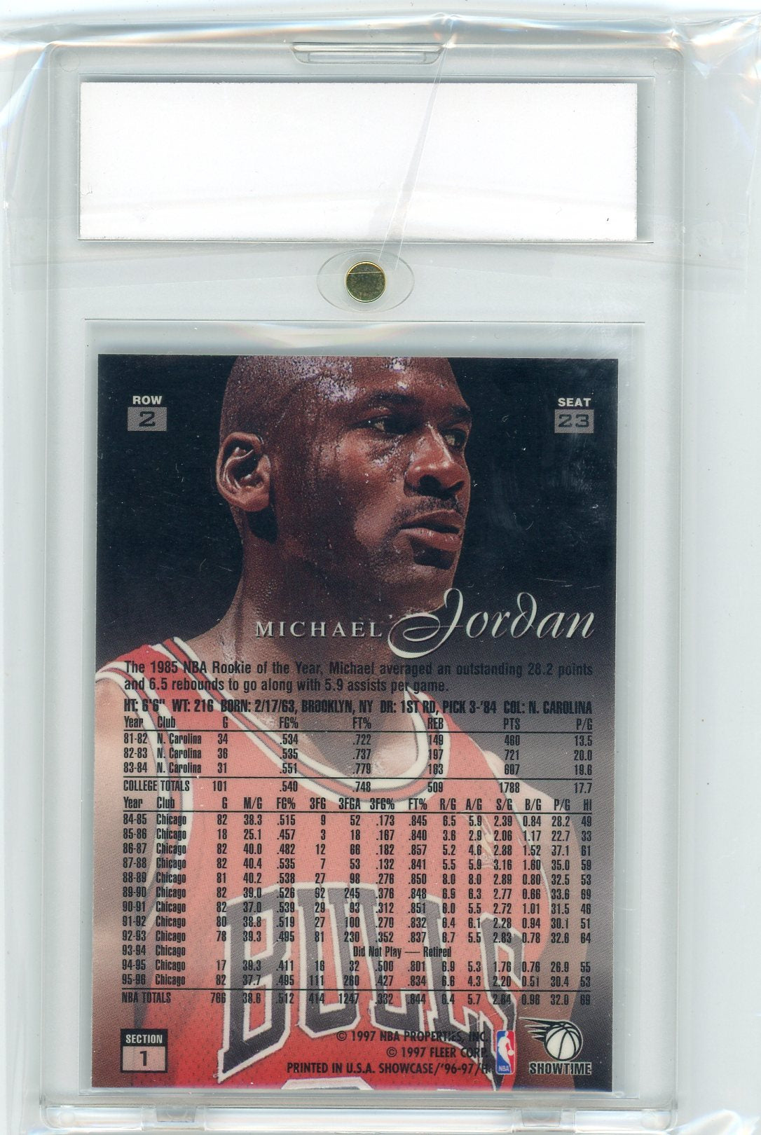 1996 Flair Showcase Row 2 Seat 23 Michael Jordan #23