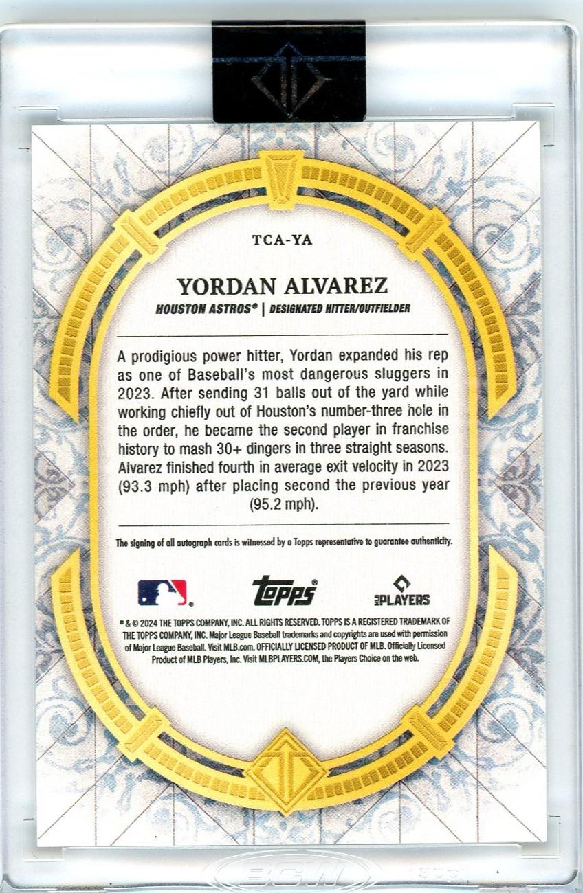 2024 Topps Yordan Alvarez #TCA-YA Auto /5