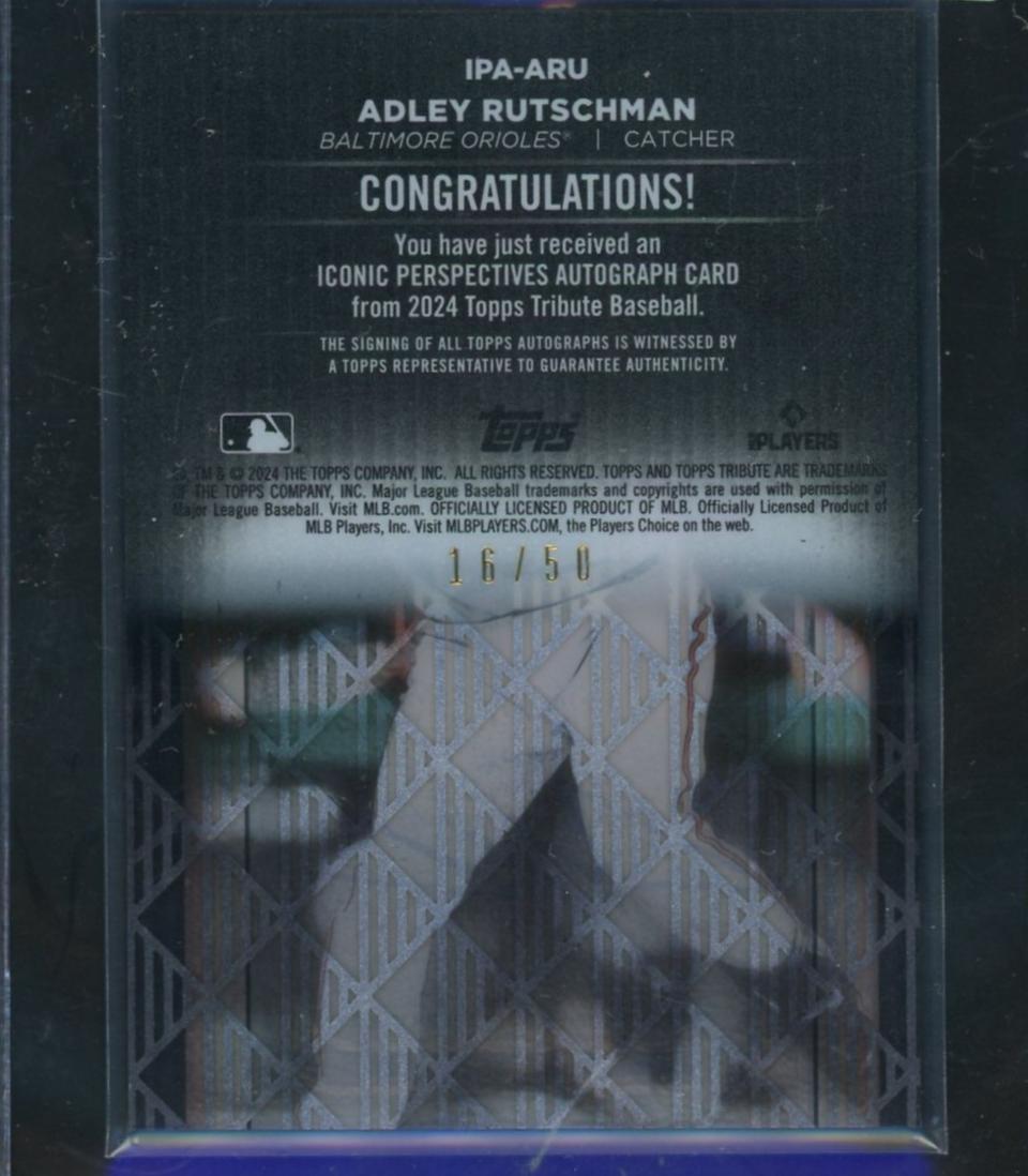 2024 Topps Tribute Iconic Perspectives Auto Adley Rutschman #IPA-ARU /50 