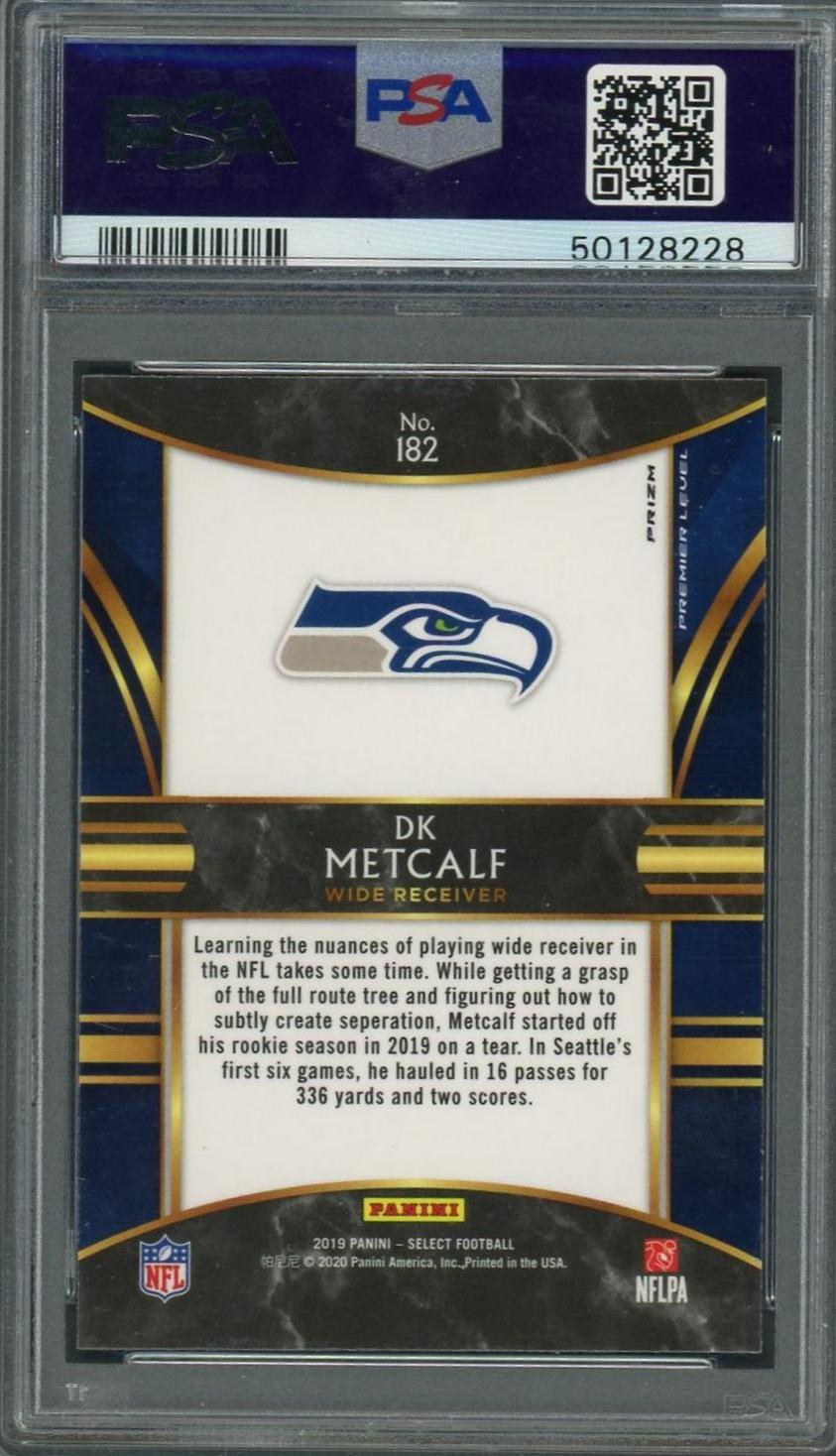 2019 Panini Select Cosmic Prizm DK Metcalf #182 RC PSA 9