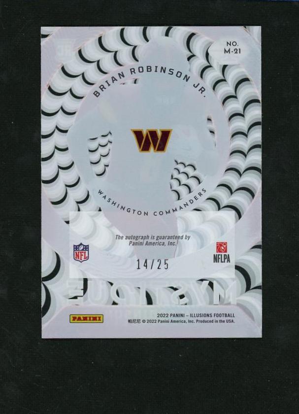 2022 Panini Illusions Mystique Brian Robinson Jr. #M-21 RC Auto /25