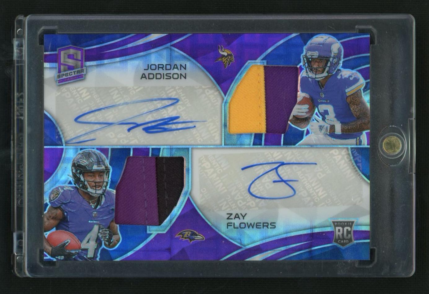 2023 Panini Spectra Jordan Addison Zay Flowers #DPA-AF RC Dual Patch Auto /30