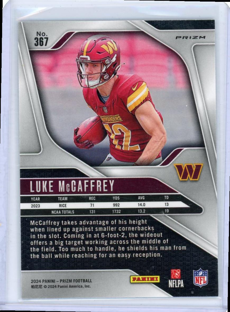 2024 Panini Prizm #367 Luke McCaffrey Rookie