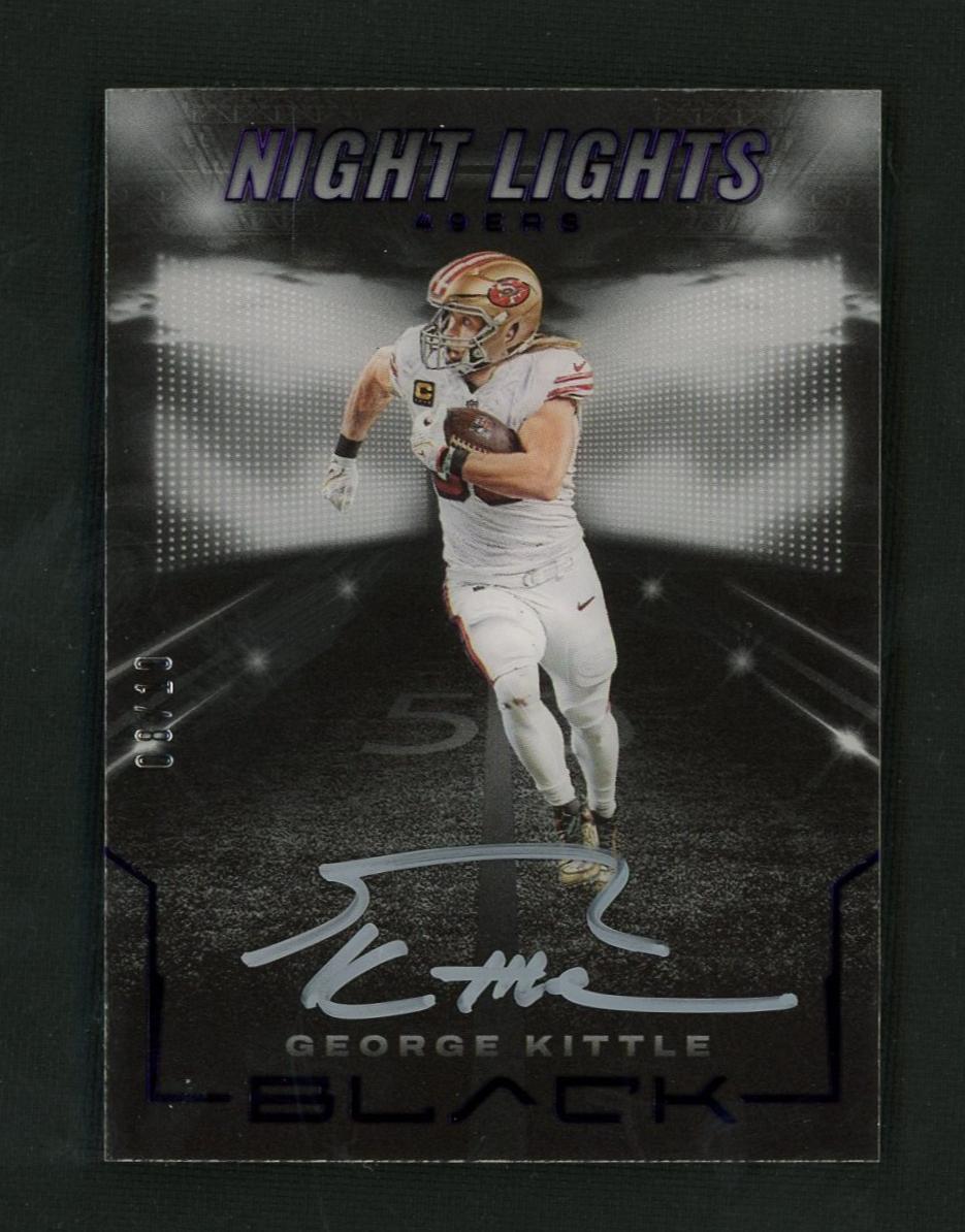 2023 Panini Black NLS-GK George Kittle Night Lights /100 49ers Auto