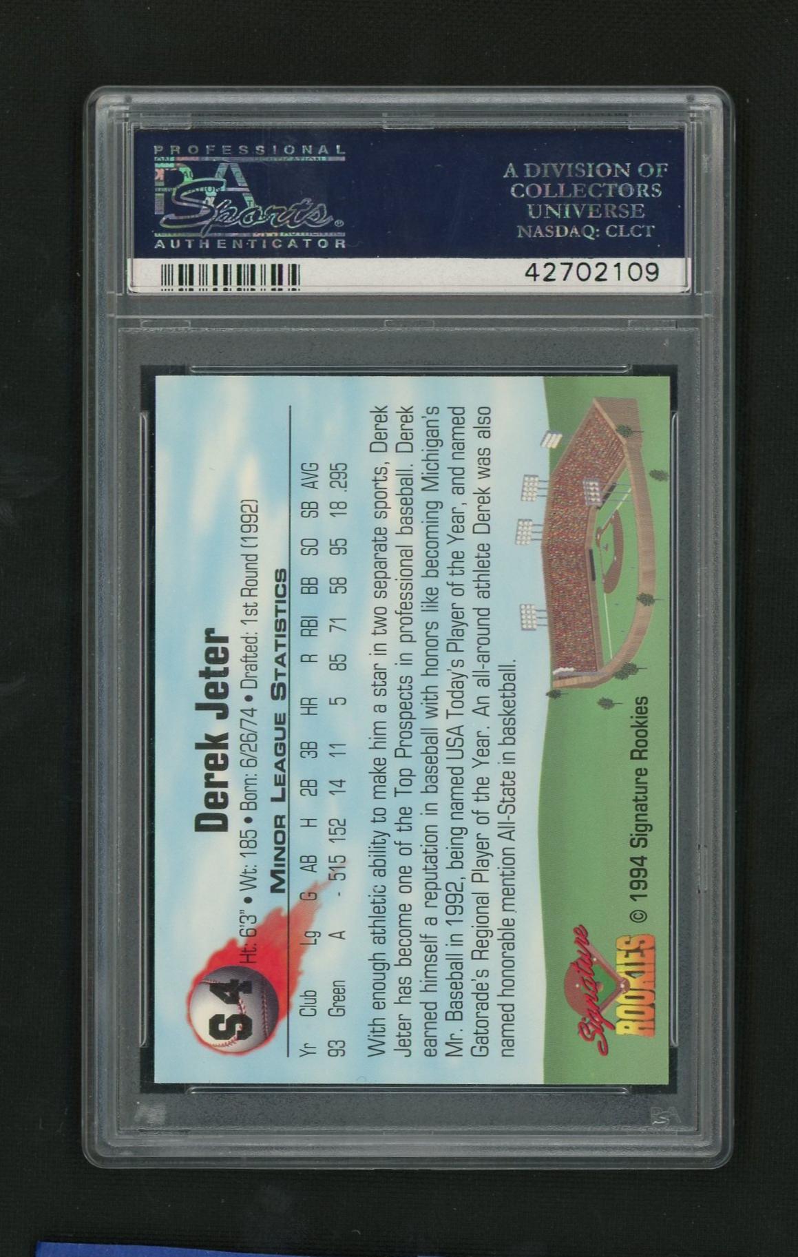 1994 Signature Rookies Mail In Promo Derek Jeter #S4 PSA 10
